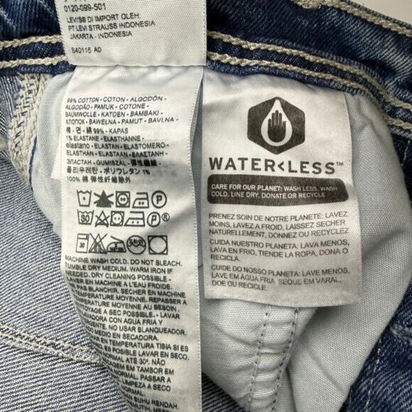 LEVI'S Premium Ribcage Straight Ankle Utility Jean Sz 24 Blue - Picture 5 of 11